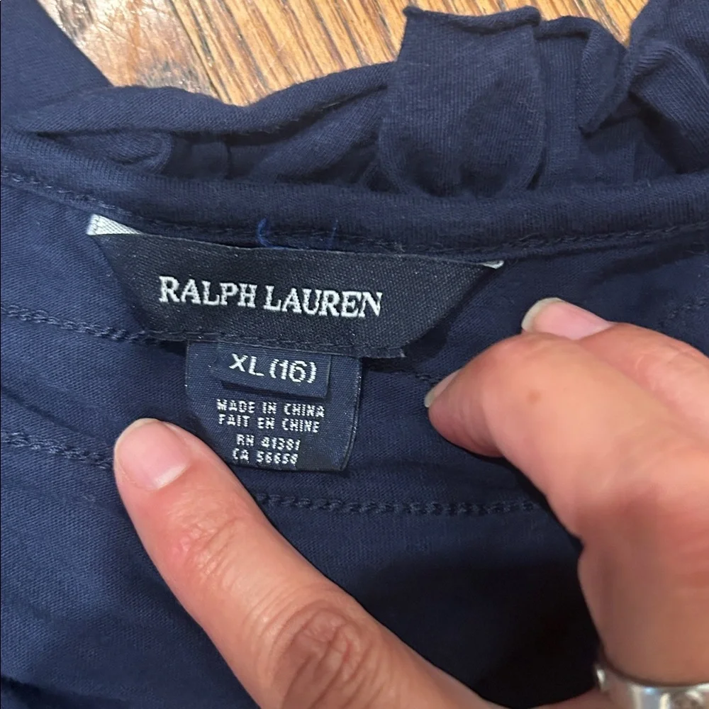 Ralph Lauren Girls Deep Blue Romper, size 16